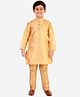 P-MARK Full Sleeves Embroidery Kurta With Pyjama - Yellow