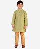 P-MARK Full Sleeves Embroidery Kurta With Pyjama - Green