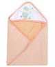 Kritiu Baby Knit Terry Cartoon Print Hooded Towel Orange