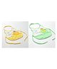 Jars Collections Waterproof Cotton Bib With Pocket Multicolour - Pack Of 2