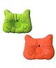 Jars Collections Memory Foam Pillow Cat Face Print Pack of 2 - Multicolour