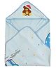 Jars Collections Baby Knit Terry Cartoon Print Hooded Towel - Blue