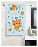 Jars Collections 100% Microfiber Towels Cartoon Animal Birthday Party Teddy Print  - Blue