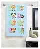 Jars Collections 100% Microfiber Towels Animal Birthday Party Number Print  - Blue