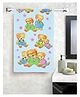 JARS Collections 100% Microfiber Towels Cartoon Animal Birthday Party Print  - Blue