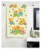 JARS Collections 100% Microfiber Towels Cartoon Animal Birthday Party Print  - Green