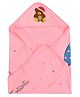 Jars Collections Baby Knit Terry Cartoon Print Hooded Towel  - Pink