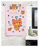 Jars Collections 100% Microfiber Towels Cartoon Animal Birthday Party Teddy Print   - Pink