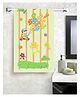 JARS Collections 100% Microfiber Towels Cartoon Animal Birthday Party Print  - Green