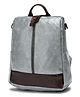 VISMIINTREND Vegan Leather Casual Backpack Purse Grey - Height 11.8 inches