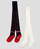 The Sandbox Clothing Co Pack Of 2 Pair Stars Design Footie Stockings  - Black & Off White