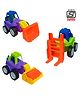 VParents Jcb Friction Excavator Truck Toys for Kids Boys and Girls Pack of 3- (Multicolor)