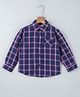 Beebay Full Sleeves Checkered 100% Cotton Shirt - Navy Blue