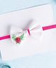 Knotty Ribbons Embroidered Bow Headband - White & Pink
