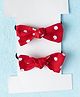 Knotty Ribbons Set Of 2 Polka Dot Hair Rubber Bands - Red