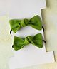 Knotty Ribbons Set Of 2 Solid Bow Hair Rubber Bands - Green