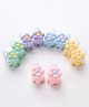 Babyhug Free Size Flower Shaped Clips Pack of 10 - Green & Blue