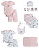 BUMZEE Plants Shrubs & Trees Printed & Solid Baby Gift Set Of 13 Items - Pink