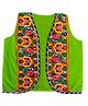 Aglare Sleeveless Garba & Navratri Theme Kutch Koti Embroidered & Mirror Embellished Gujarati Curved Hem Jacket - Green