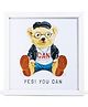 Archies Yes You Can Teddy Bear Wall Painting - White