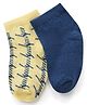 Honeyhap Premium Bamboo Blend Ankle Length Solid & Designed Socks Pack Of 2 - Blue