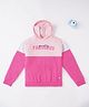 Ed-a-Mamma Sustainable Cotton Full Sleeves Hoodie Colour Block - Light Pink
