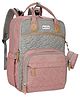 Bonfino Premium Multipurpose Diaper Backpack - Peach & Grey