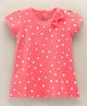 Babyug 100% Cotton Knitted Short Sleeves Frock Polka Dot Print - Coral