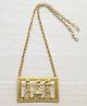 Pretty Ponytails Tribal Boho Style Broad Pendant With Chain - Golden