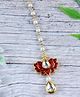 Asthetika Lotus Kundan Stone Maang Tikka - Red