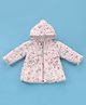 Little Kangaroos Full Sleeves Hooded Quilted Jacket Multi Print - Pink