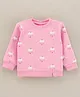 Little Kangaroos Full Sleeves Fleece Sheep Printed Sweatshirt - Pink