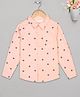 Budding Bees Full Roll Up Sleeves Floral Motif Printed Shirt - Peach