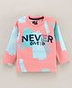 Olio Kids Lycra Full Sleeves Winter Wear T-Shirt Text Print - Pink