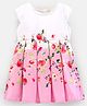 Bonfino Cap Sleeves Party Dress With Floral Print- Pink