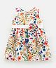 Bonfino Girls Sleeveless All Over Printed Party Dress - Pink