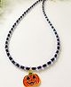 Bobbles & Scallops Beaded Pumpkin Pendant Necklace - Orange