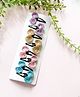 Bobbles & Scallops Set Of 8 Crochet Bow Applique Detailed Hair Clips - Purple & Pink