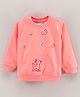 Wonderchild Full Sleeves Butterfly And Deer Embroidered Sweatshirt - Peach