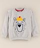 Wonderchild Full Sleeves Bear Detail Fleece Sweatshirt - Grey
