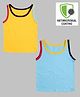 COCOON ORGANICS Pack Of 2 Sleeveless Solid Vests - Yellow & Sky Blue