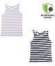 COCOON ORGANICS Pack Of 2 Sleeveless Rugby Striped Vests - Black & White