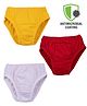 COCOON ORGANICS Pack Of 3 Solid Briefs - Yellow Red & White