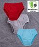 COCOON ORGANICS Pack Of 3 Solid Briefs - Red Grey & Blue
