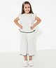 Cherry Crumble By Nitt Hyman Cap Frill Sleeves Striped Albino Top & Coordinating Pants Set - Off White
