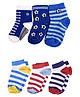 Footprints Pair of 6 Organic Cotton And Bamboo Striped And Football Design Detail Socks - Multicolor