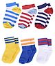 Footprints Pair of 6 Organic Cotton And Bamboo Striped Detail Socks - Multicolor
