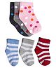 Footprints Pack Of 6 Pairs Polka Dot Printed & Striped Supersoft Organic Cotton and Bamboo Unisex Socks - Multi Color