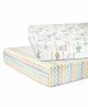 Abracadabra 100% Cotton Flat Cot Sheets for Standard Crib Sleepy Friends Print Set of 2 - Multicolor