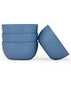 Earthism Eco Friendly Square Shaped Bamboo Fibre Curry Bowls Pack of 4 - Blue